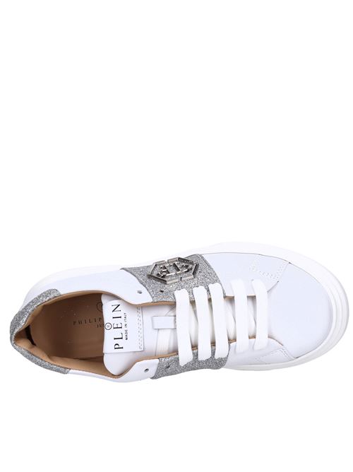 Sneakers in pelle PHILIPP PLEIN | 79005 G GINEVRA-GLITTERBIANCO-ARGENTO